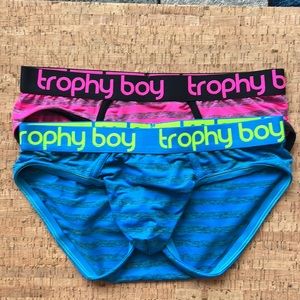 Andrew Christian Trophy Boy Striped Briefs Two Pack